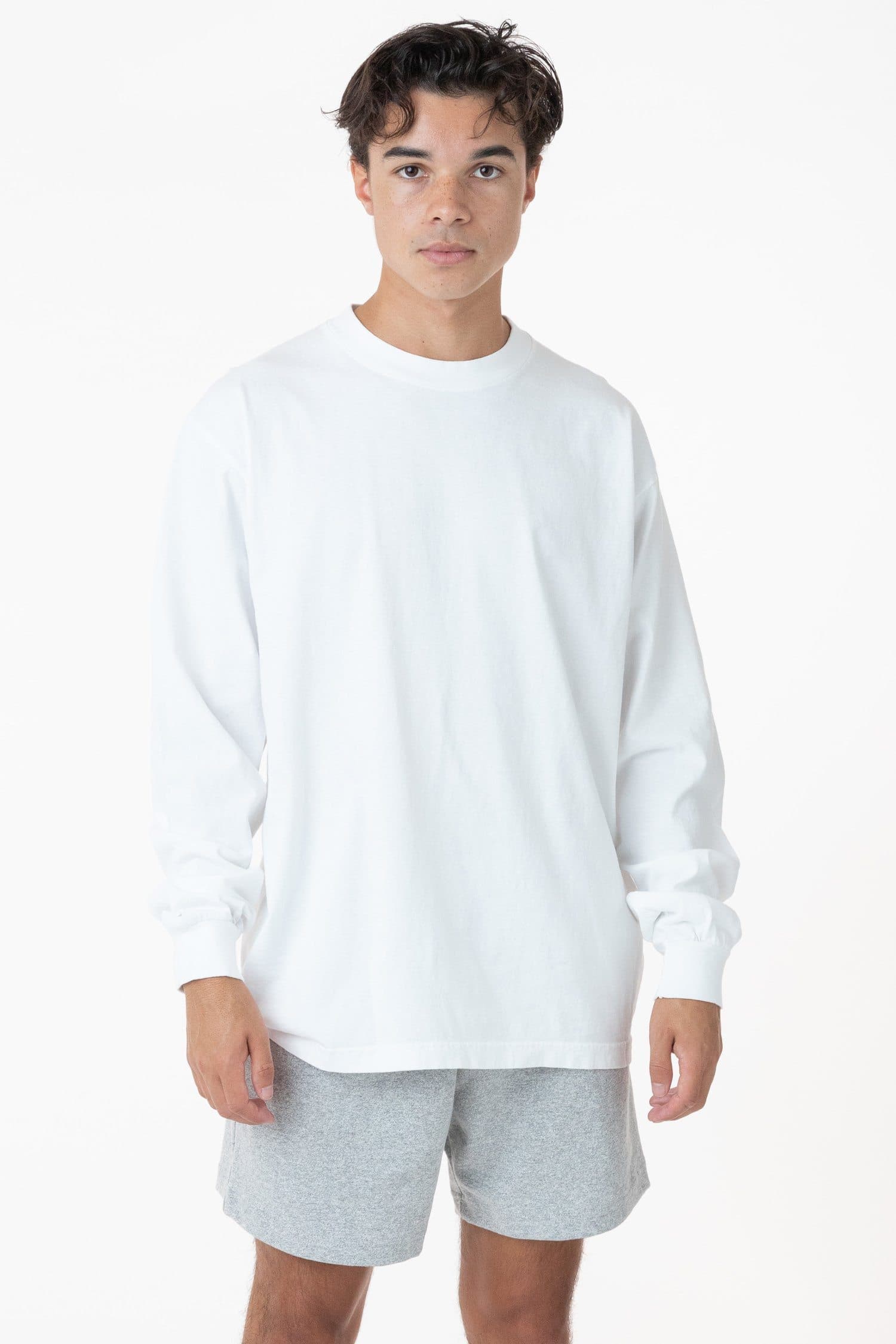 1807GD - 6.5oz Long Sleeve Garment Dye Crew Neck T-Shirt – Los Angeles  Apparel - Japan